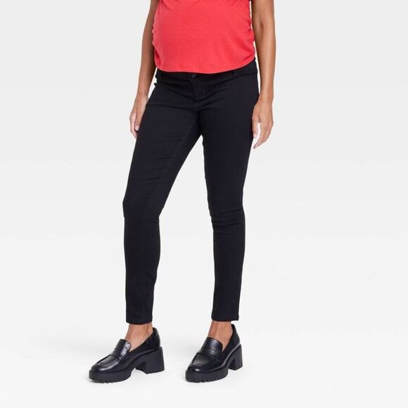 Under Belly Skinny Maternity Pants - Isabel Matern Black - Picture 1 of 4